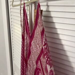 NWT Silk Poly dress…one of a kind..asymmetrical hem…long open back